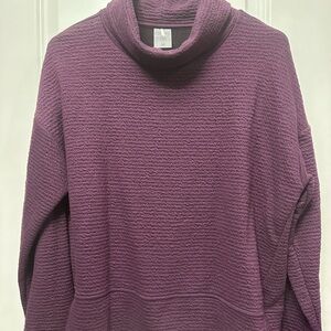 CALIA by Carrie Underwood Textured Plum Cowl Neck Sweater